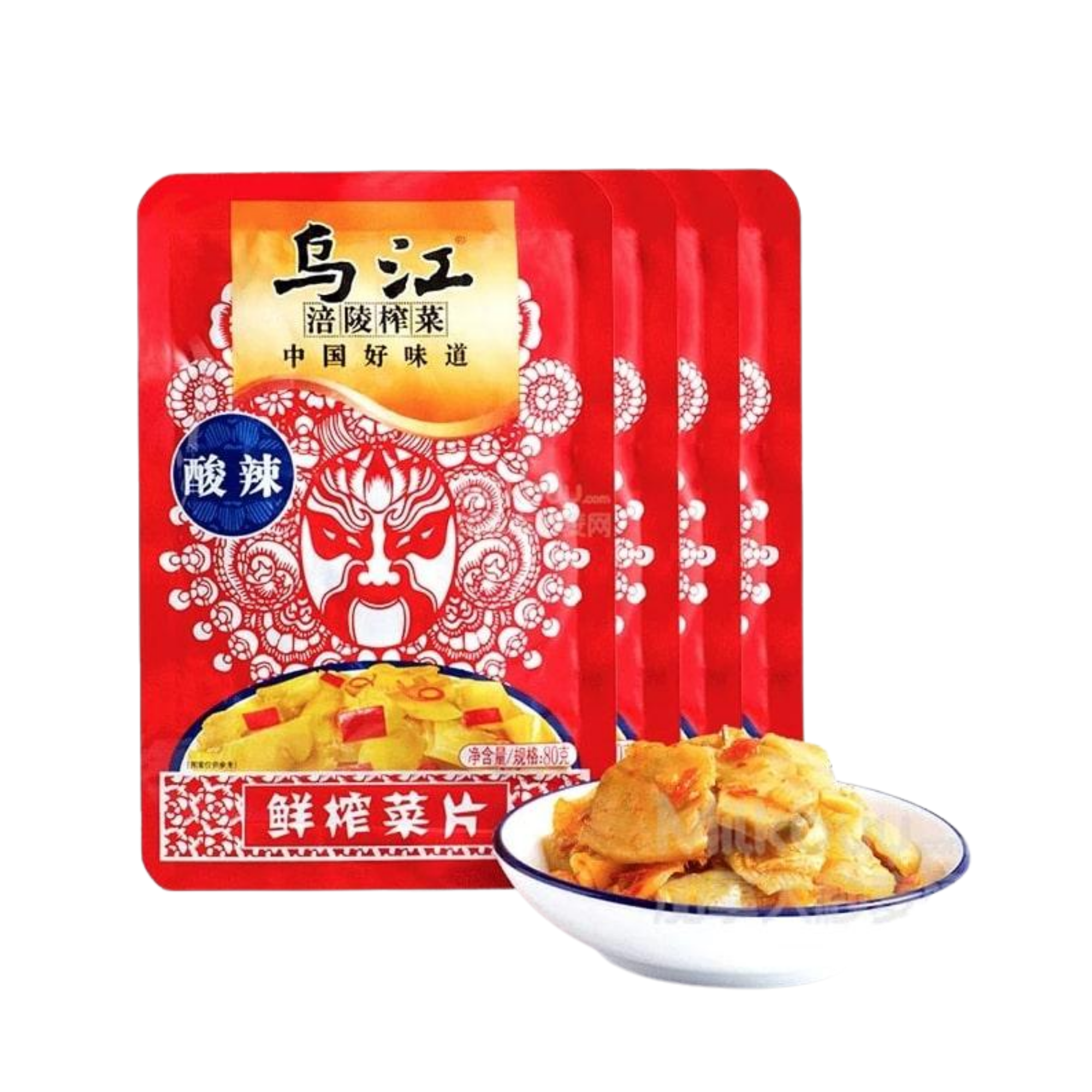 榨菜 (80g×4包×25袋/箱) / Pickled mustard stem (80g×4×25bags/box)