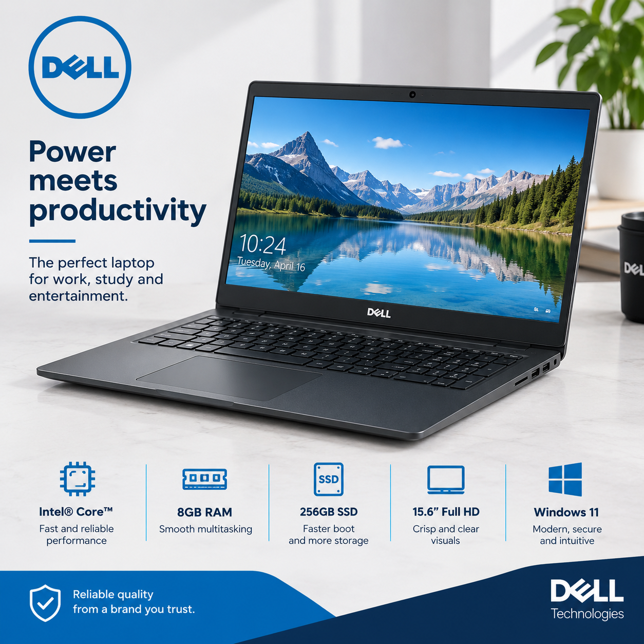 Dell Inspiron 15.6-inch Full HD Touch-Screen Intel i5-1035G1 12GB 256GB SSD Win