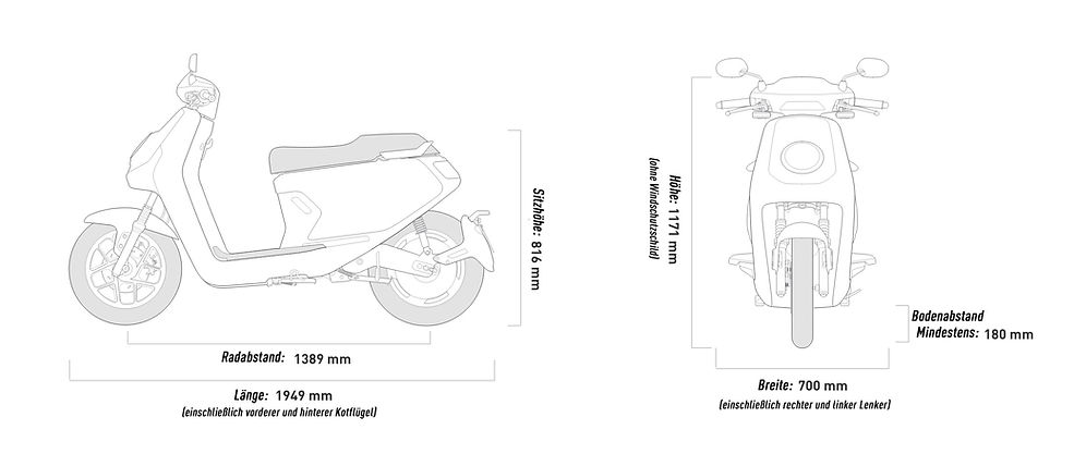 NIU-MQI-GT Technische Zeichnung