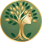 cosmetica medical logo golden tree with a woman's face