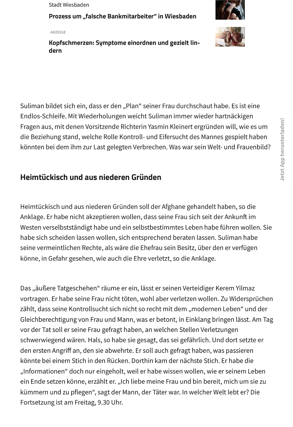 Landgericht Wiesbaden verhandelt versuchten Femizid