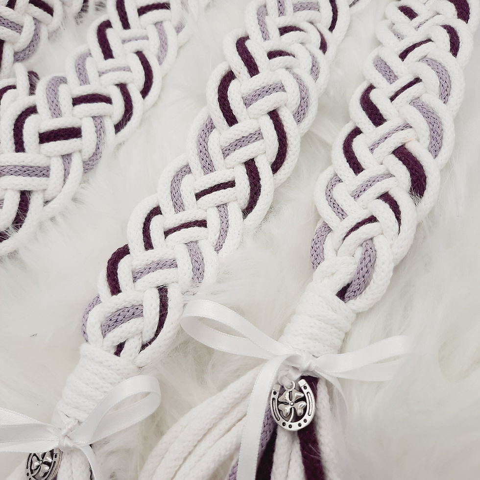 Thumbnail: Luxury Celtic Handfasting Cord with Irish lucky horseshoe pendant