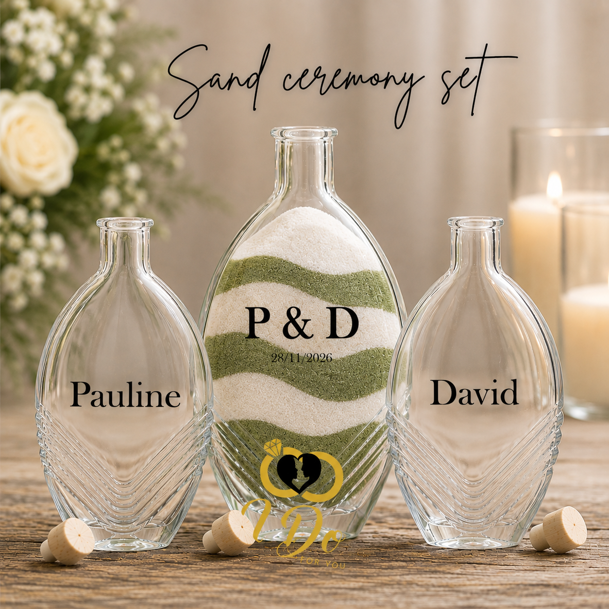 Large PersonalisedLarge Glass Sand Ceremony Set Ireland personali Sand Ceremony Set – Luxury Wedding Unity Ceremony | Ireland