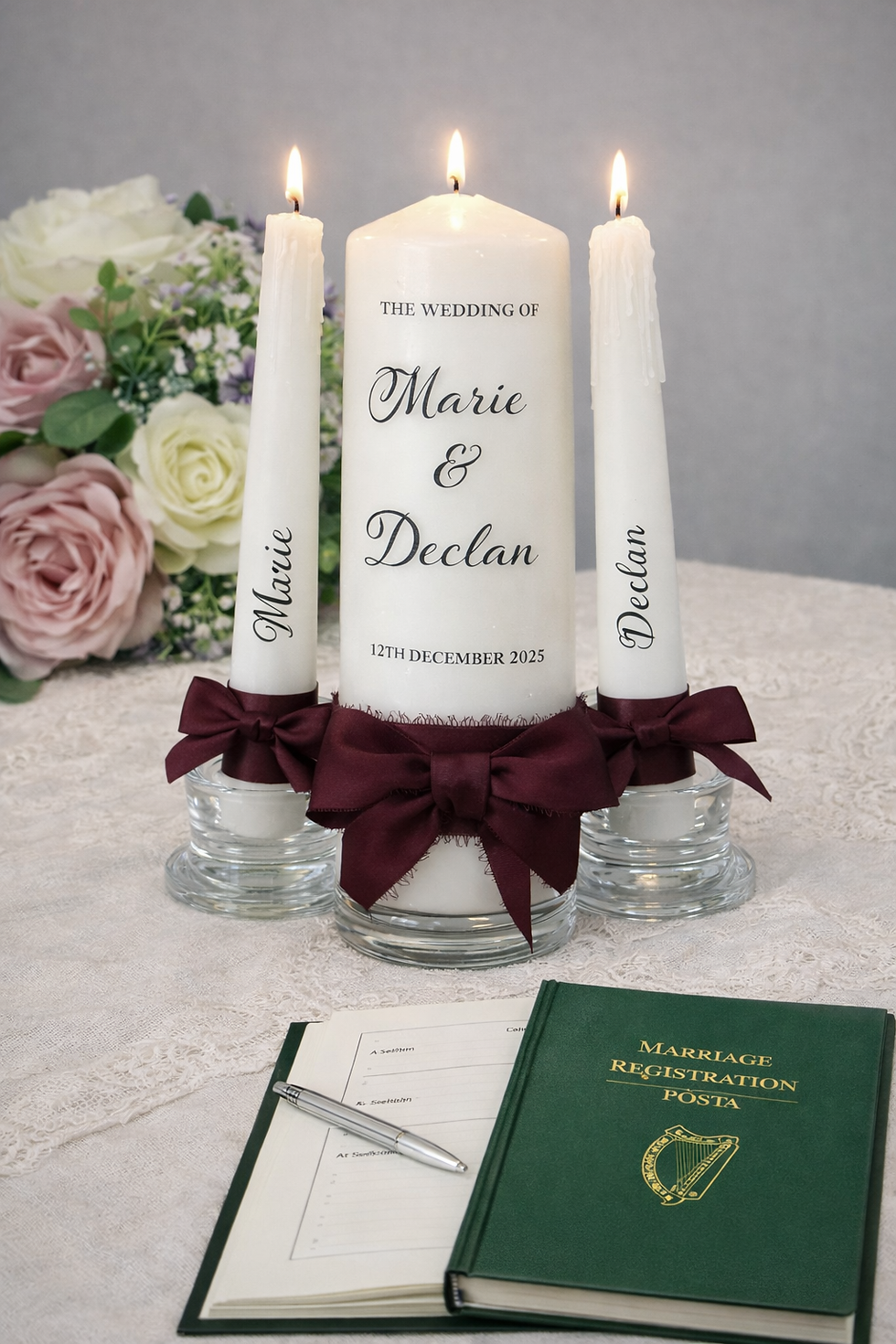 personalised wedding unity candle Ireland