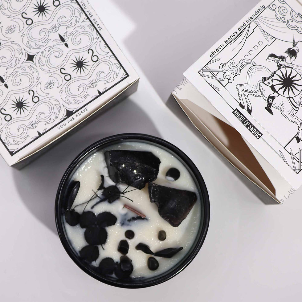Thumbnail: Black Obsidian Crystal Magic Candle - The King of Swords.