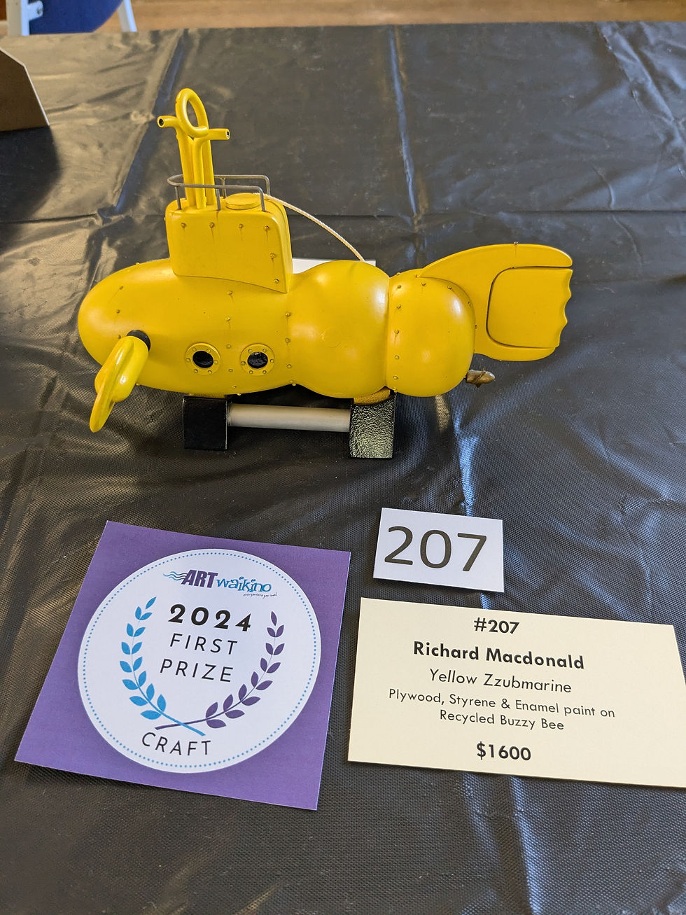 First in Craft - Richard Macdonald - Yellow Zzubmarine (Plywood, Styrene & Enamel paint on Rec