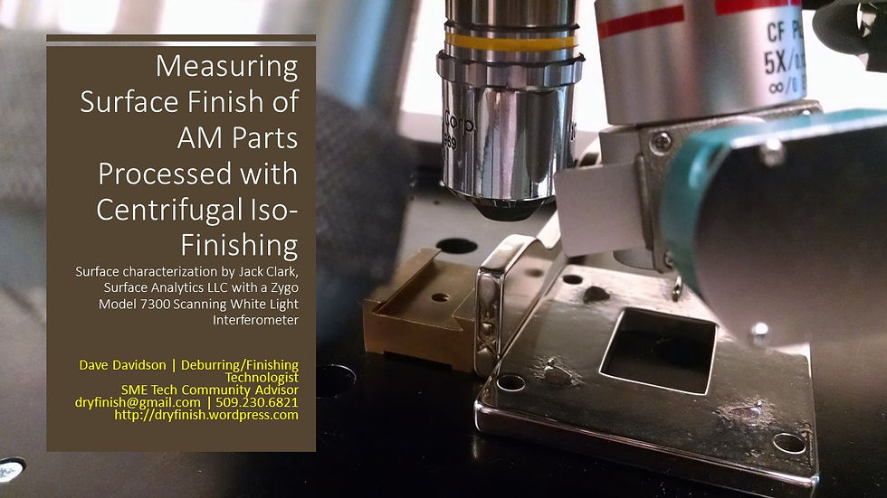Measuring Surface Finish of AM Parts Processed with