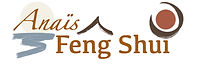 Logo Anaïs Feng shui, eau, montagne, soleil, lune, couleur marron, bleu, orangé
