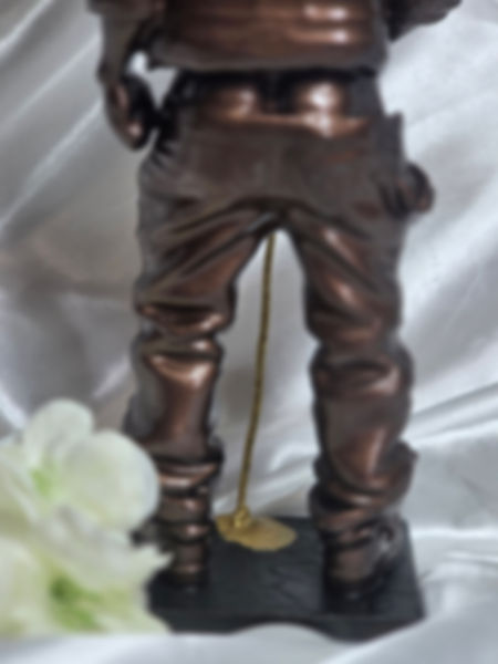 Hard Hat Laborer with Golden Stream Statue – Well Endowed Queer Camp Art