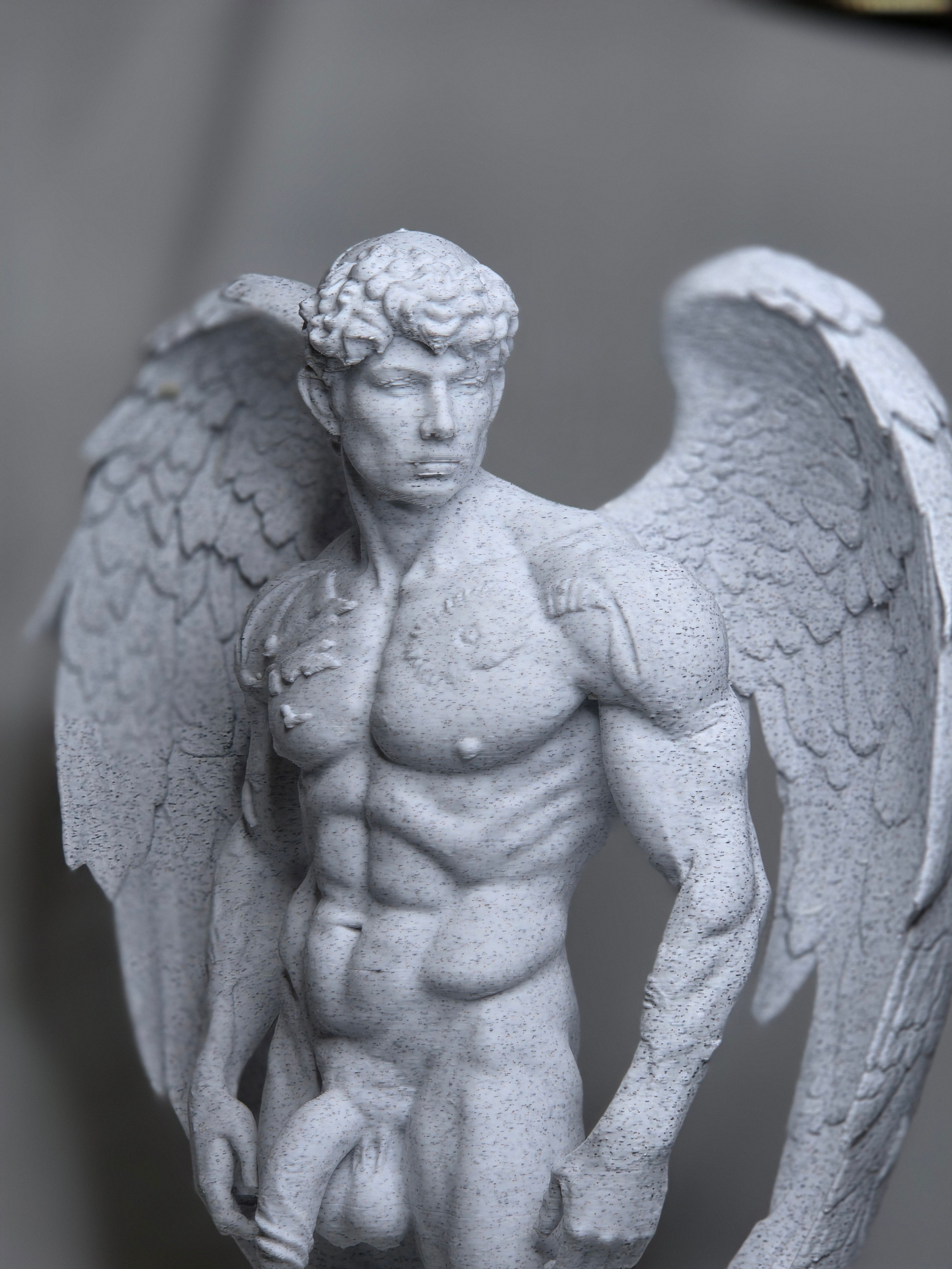 Limited Edition Angelic Male Statue | Golden Himbo with Wings, Backwards Cap