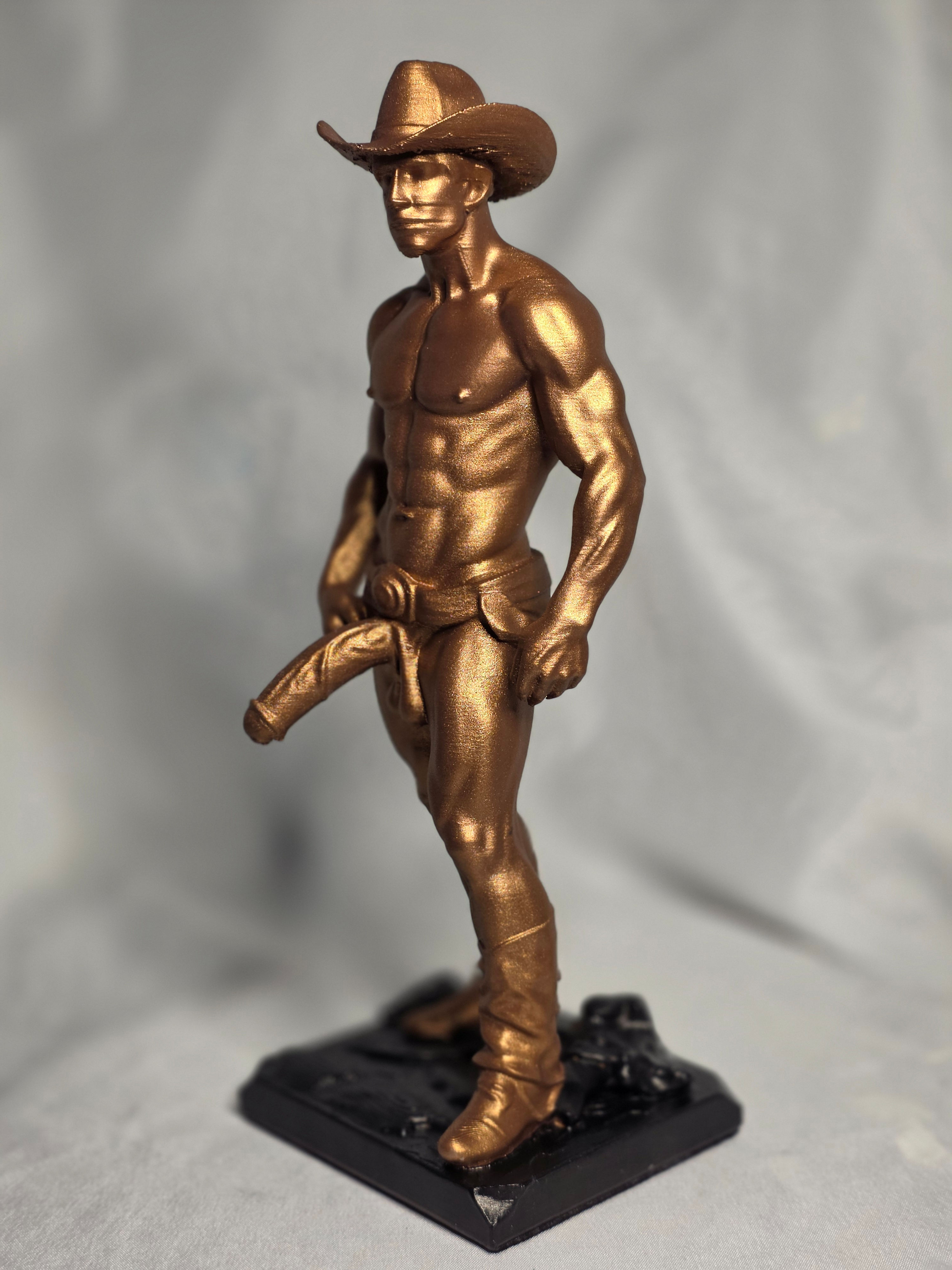 The "Gilded Outlaw"| 18+ Weighted Bright Bronze Physique Statue