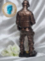 Thumbnail: Hard Hat Laborer with Golden Stream Statue – Well Endowed Queer Camp Art