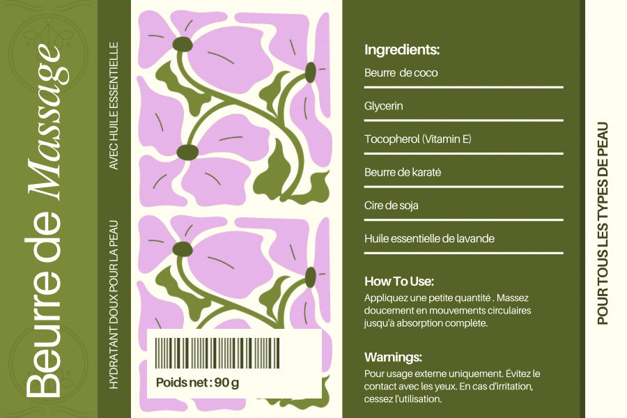 🌿 Beurre de massage à la lavande