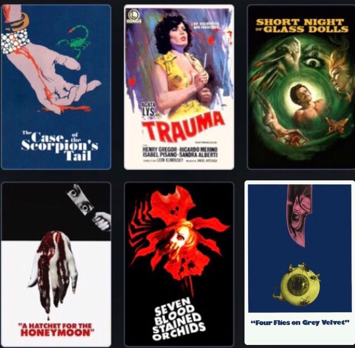 Giallo film posters