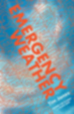 Bold red "Emergency Weather" text over a blue sky background. Author: Tim Jones. Quote: 'Sound the Alarm' by Cassie Hart. Energetic vibe.