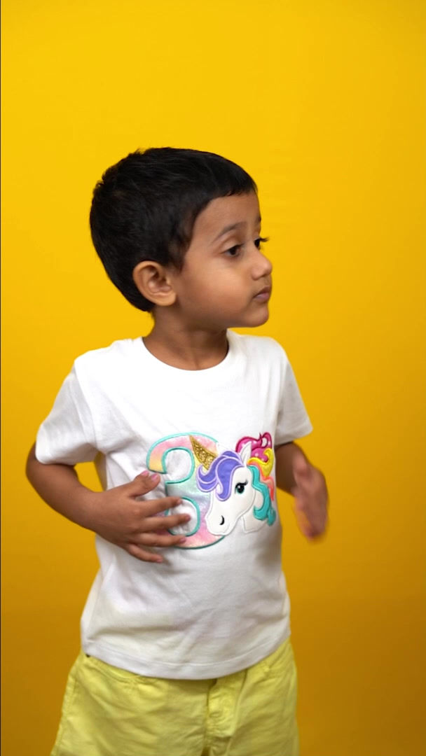 Thumbnail: Custom Embroidered Premium Cotton Unicorn Age Kids T-shirt
