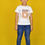 Thumbnail: a front view photo of a boy wearing t shirt by Hugs&Hues having number 5 and Level Up embroidered on it