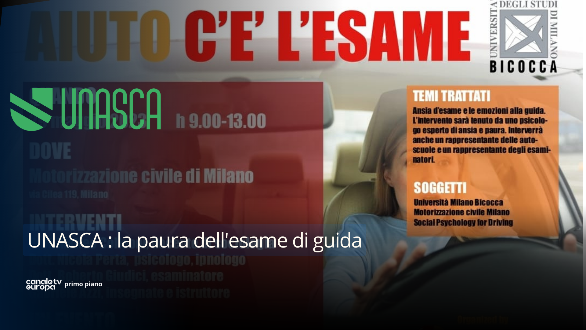 UNASCA: la paura dell'esame di guida