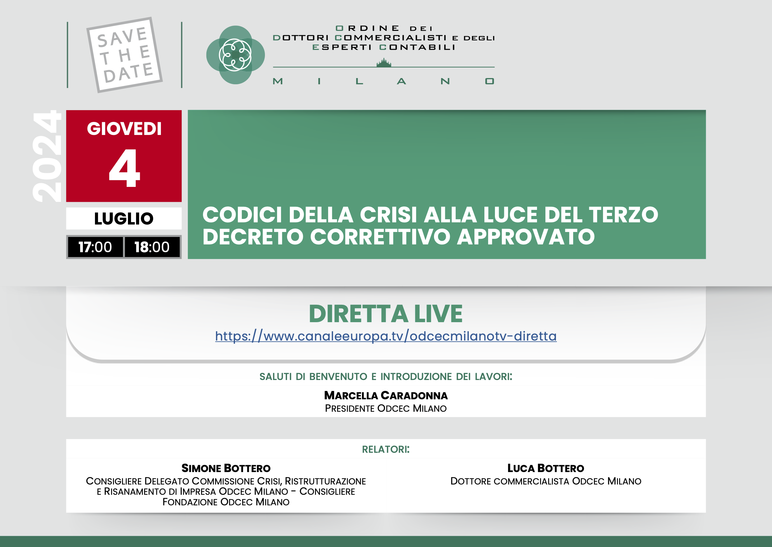 CODICI DELLA CRISI ALLA LUCE DEL TERZO DECRETO CORRETTIVO APPROVATO