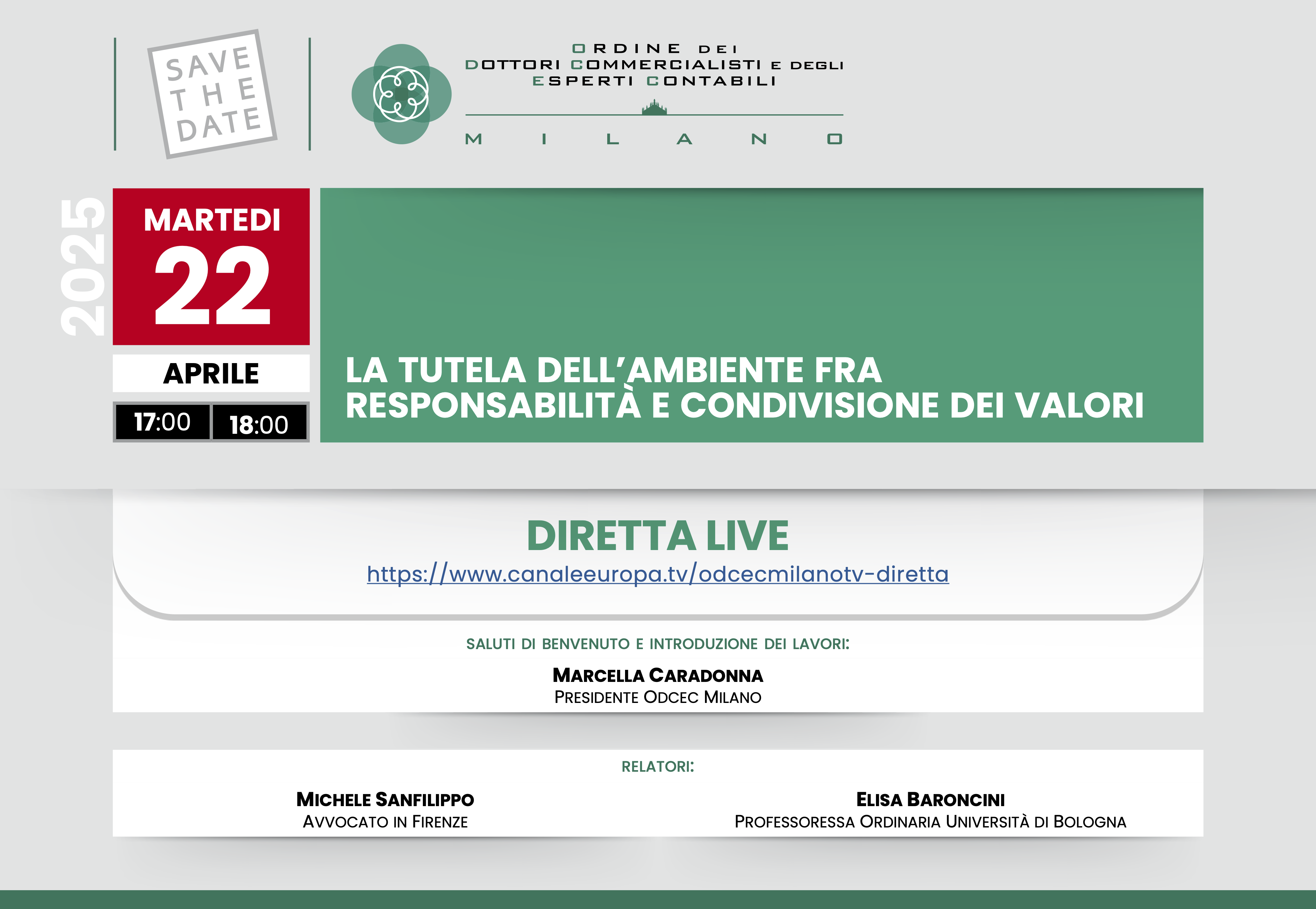 LA TUTELA DELL’AMBIENTE FRA
RESPONSABILITÀ E CONDIVISIONE DEI VALORI