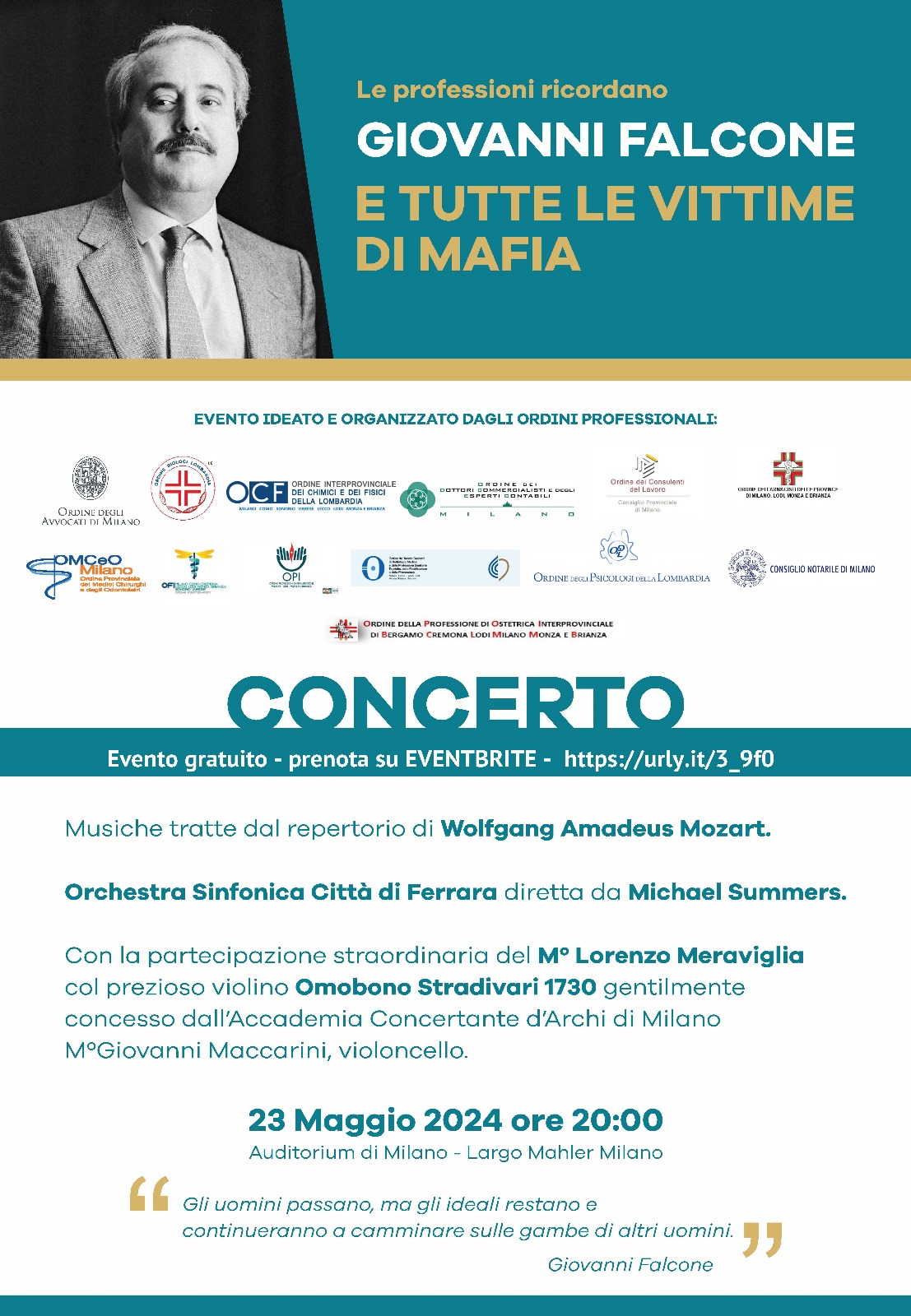 Le Professioni ricordano Giovanni Falcone e le vittime di tutte le mafie