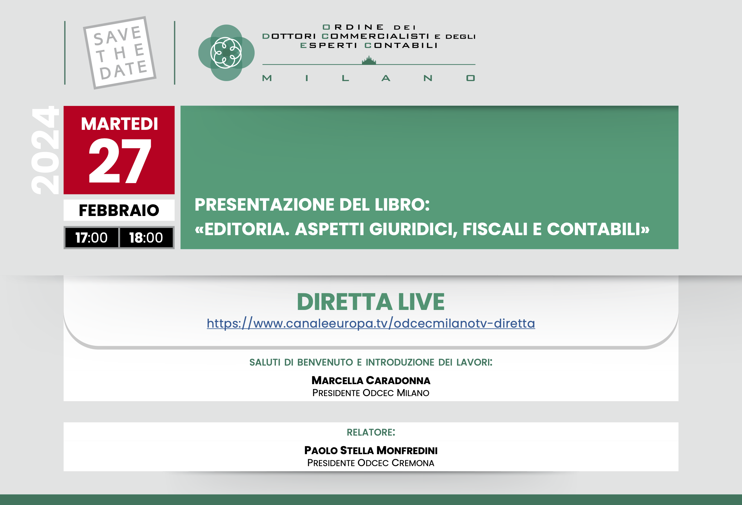 PRESENTAZIONE DEL LIBRO: «EDITORIA. ASPETTI GIURIDICI, FISCALI E CONTABILI»