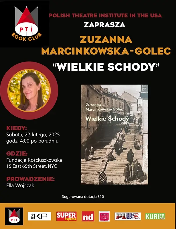 Fotorelacja ze spotkania z Zuzanną Marcinkowską-Golec, autorką Wielkich Schodów – w ramach programu "PTI Book Club" Polish Theatre Institute.
