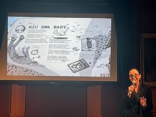 Agata Pilitowska  - wieczór Polskiego Instytutu Teatralnego, 6 grudnia 2024 w Kościuszko Foundation. Zdj. G. Drabik.