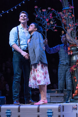 Emily Shackelford and Zane Phillips in The Fantasticks at KCRep