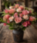 Luxury flower bouquet in pinks and peach