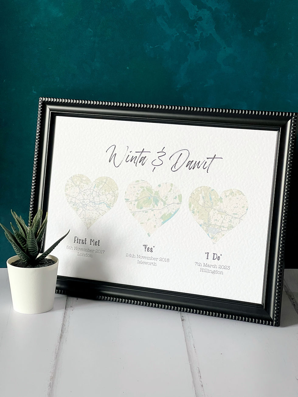 Thumbnail: A4 3-Heart Location Map Print