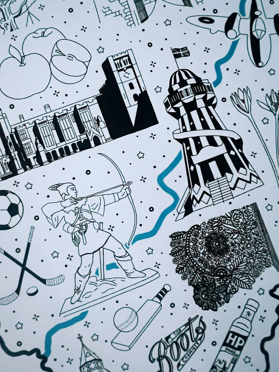 Thumbnail: A4 Nottinghamshire County Print