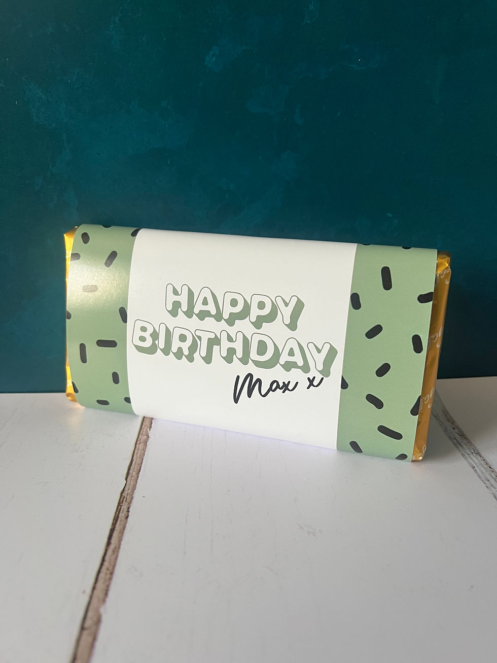 Thumbnail: Geometric “Happy Birthday” Chocolate Wrapper