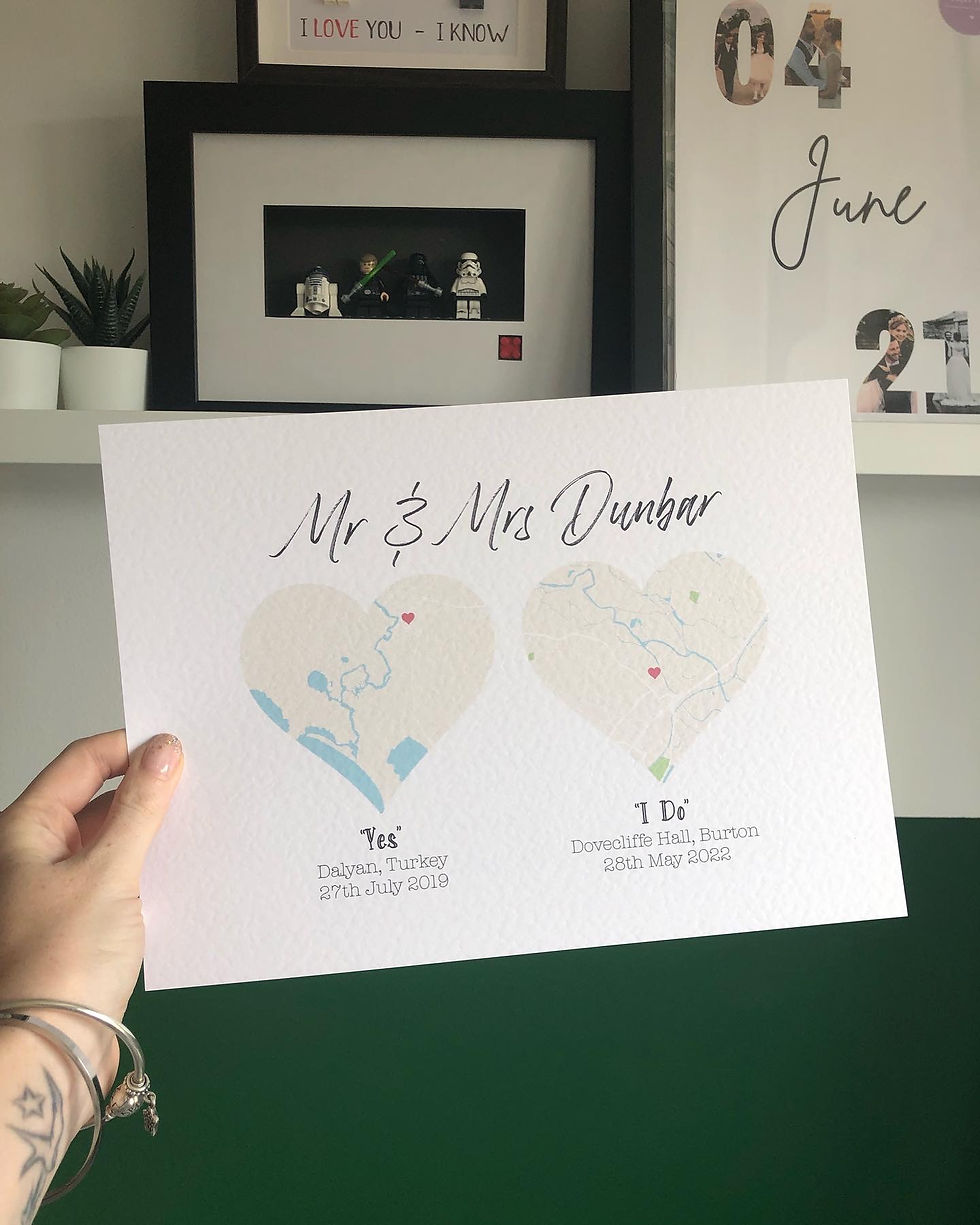 Thumbnail: A4 2-Heart Location Map Print