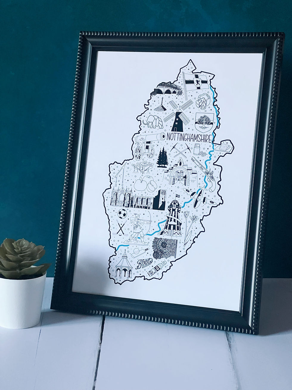 Thumbnail: A4 Nottinghamshire County Print