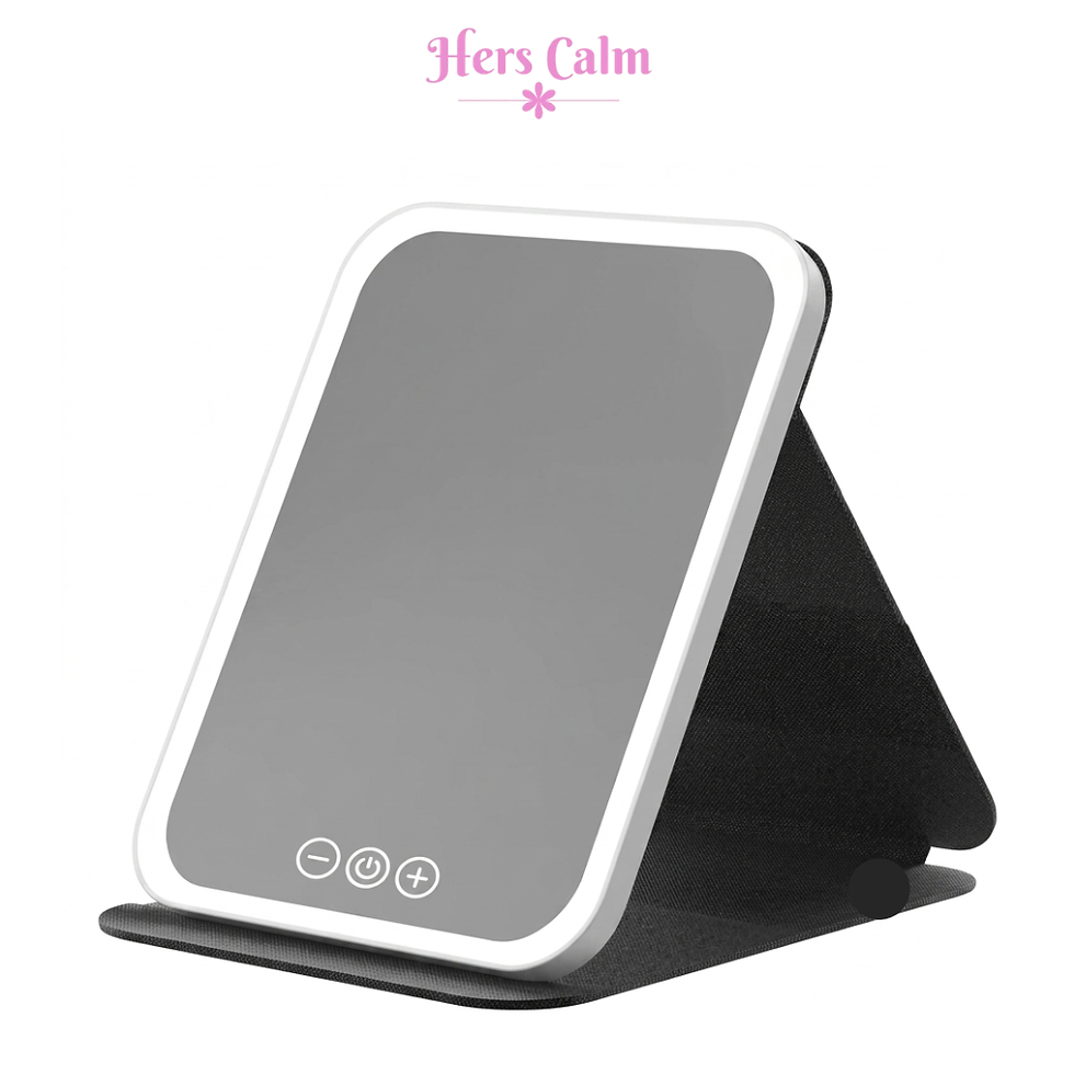 Vanity Calm portable LED makeup mirror with folding stand