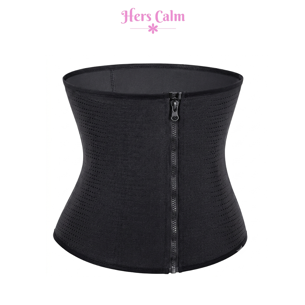 Black Curve Calm waist trainer with front zipper