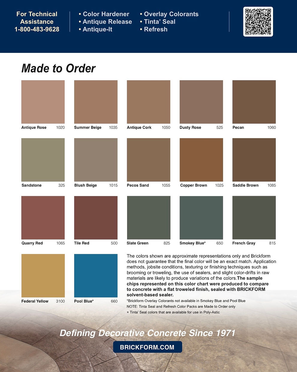 Concrete Color Chart
