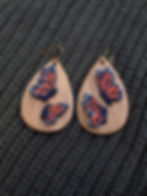 Monarch Earrings - hand painted butterfly earrings on repurposed wood puzzle piece"