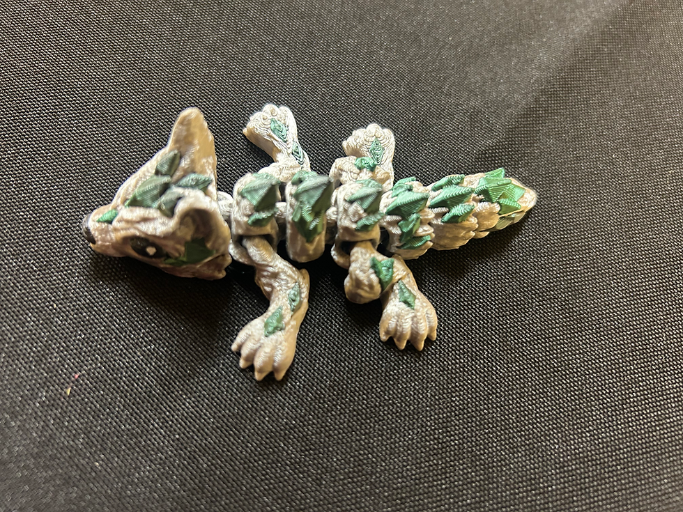 Thumbnail: Silver and Green Crystal Wolf