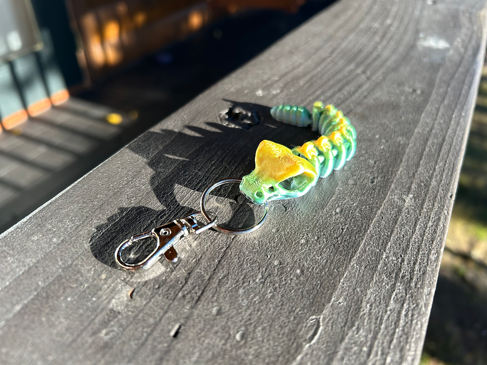 Thumbnail: Yellow/Green Rattlesnake Bone Keychain