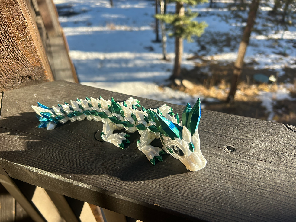 Blue/Green Baby Crystal Dragon