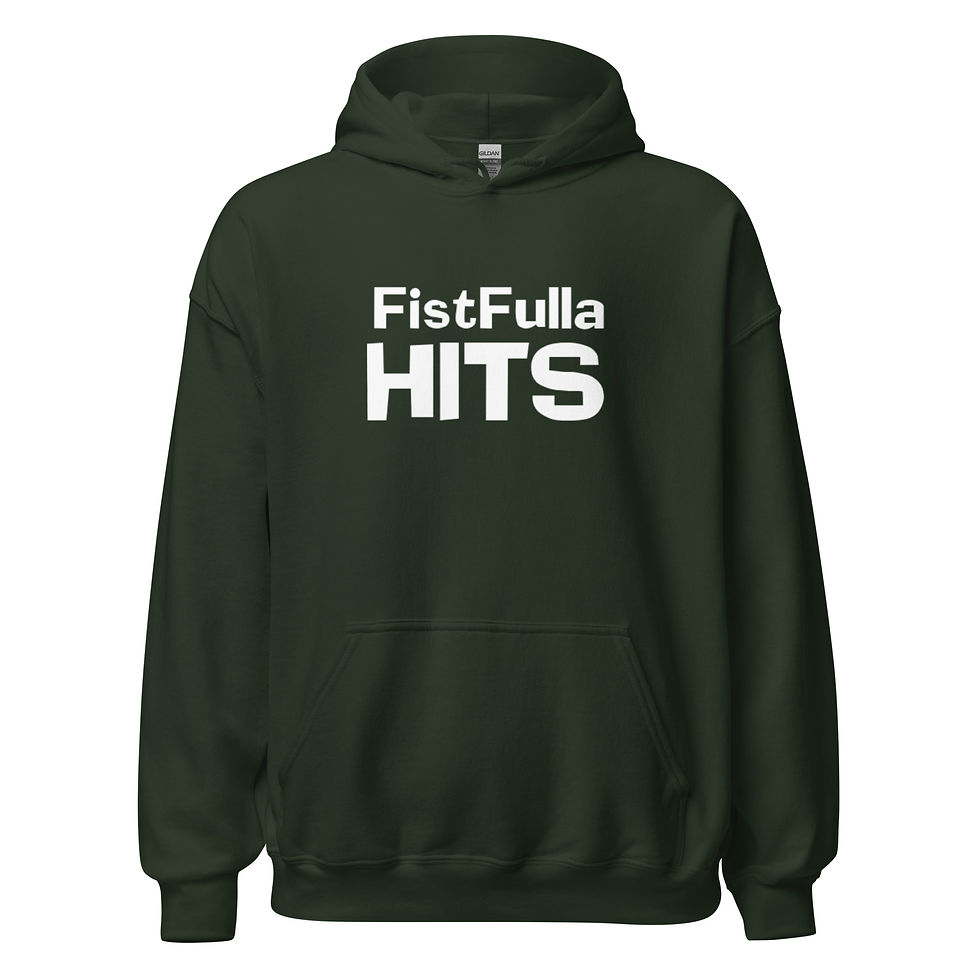 Thumbnail: Fist Fulla Hits Wht Txt Unisex Hoodie