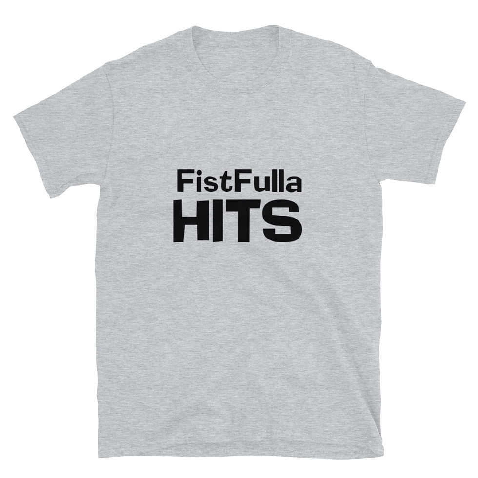 Thumbnail: Fist Fulla Hits Blk Txt Short-Sleeve Unisex T-Shirt