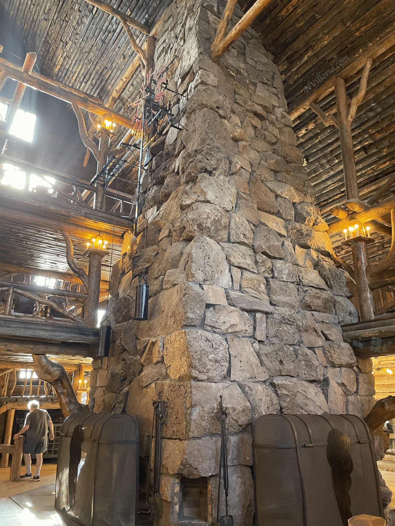 Inside the Old Faithful Inn at Yellowstone National Park - via NVilloria.com