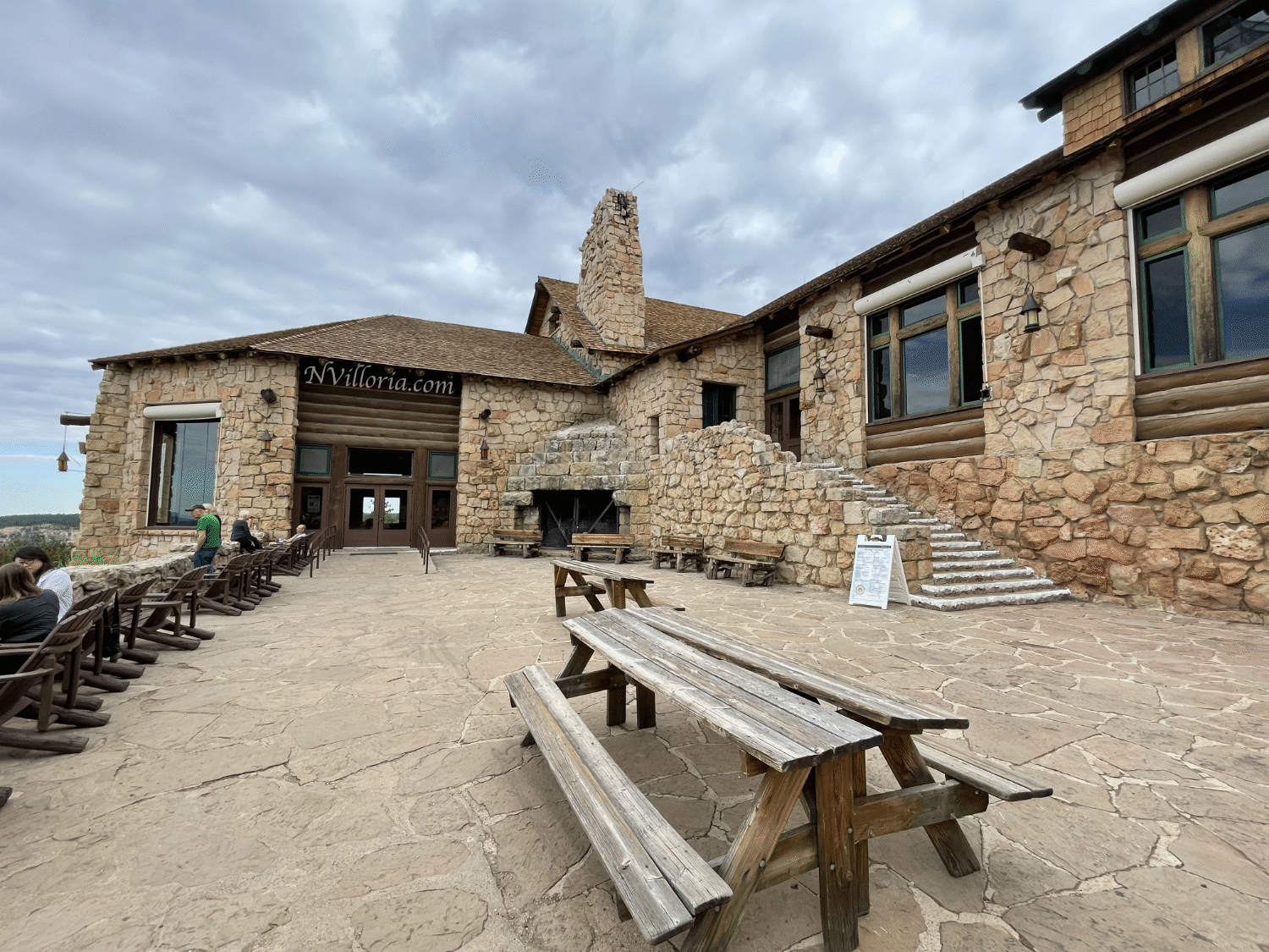 Stone patio at the Grand Canyon North Rim - via NVilloria.com