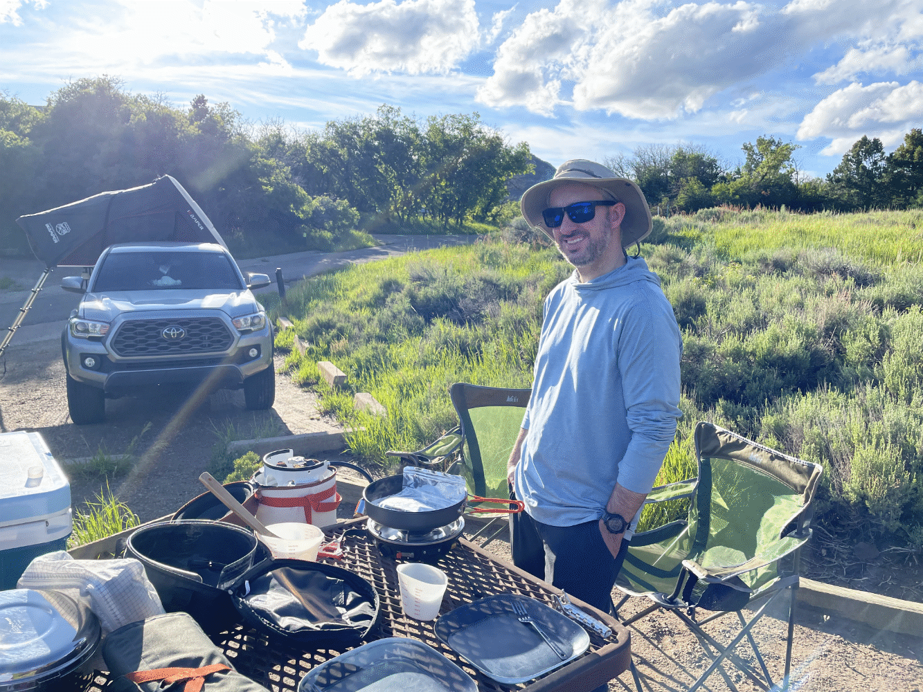 Campsite cooking at Morefield Campground
