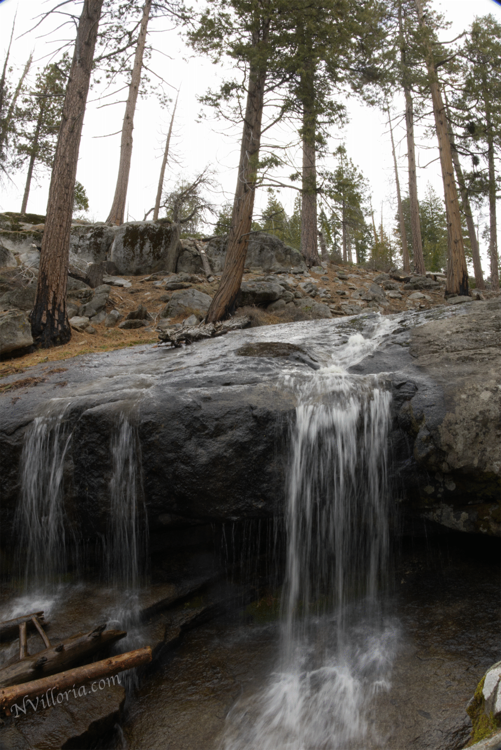 a waterfall at Sequoia National Park via NVilloria.com