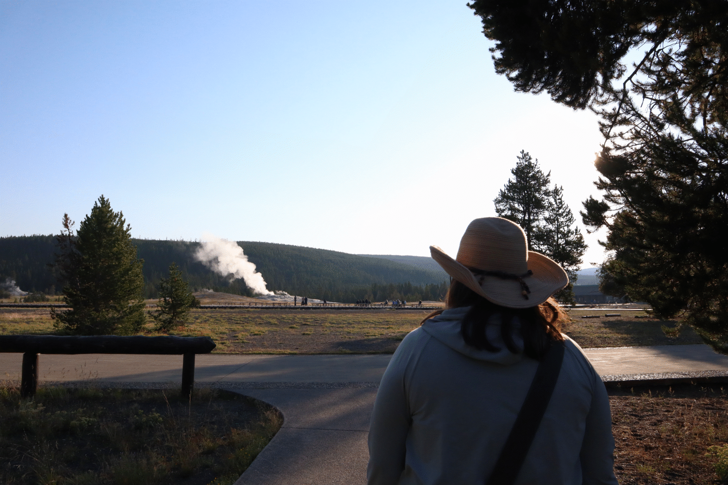 Nikki at Old Faithful in Yellowstone National Park - via NVilloria.com