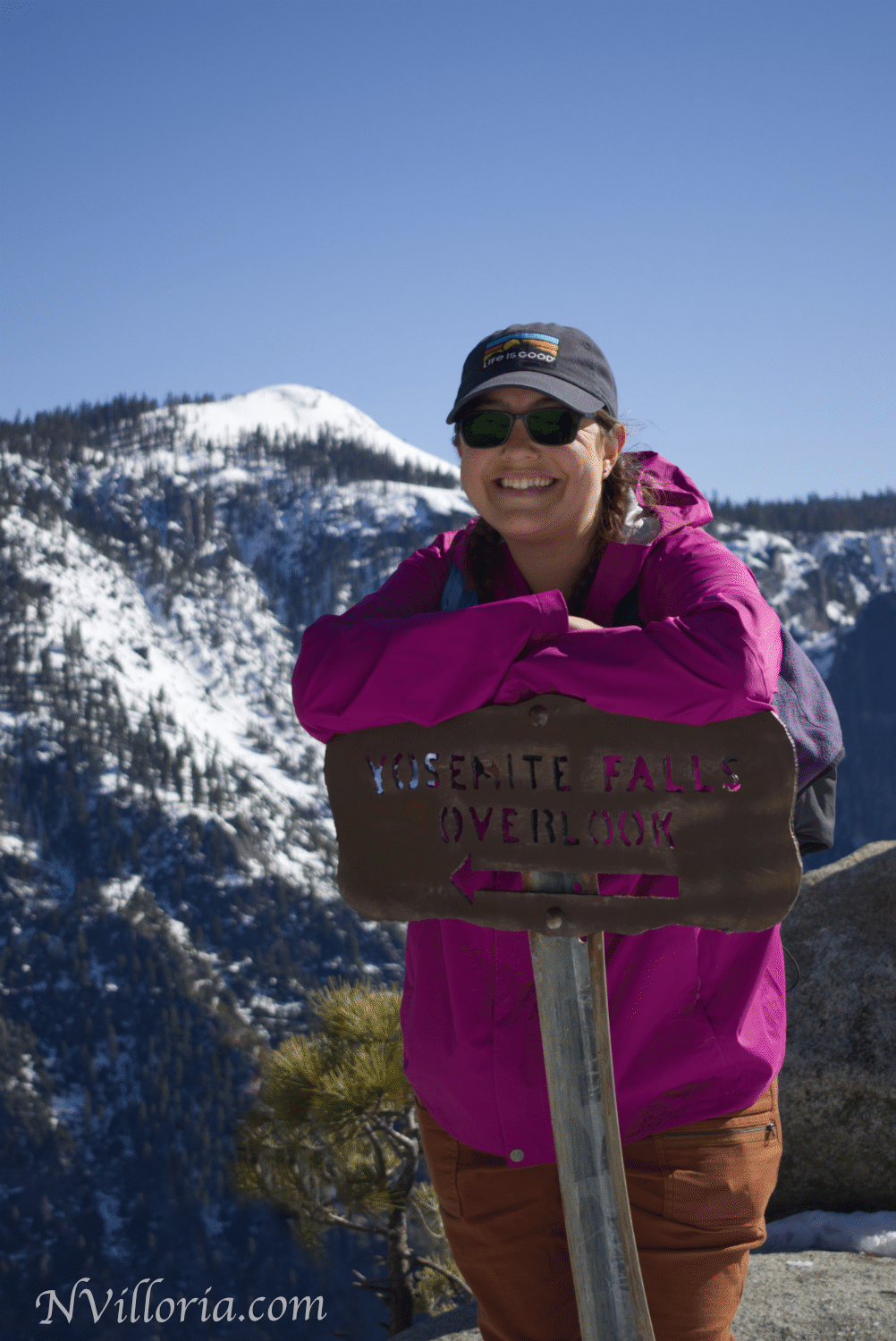 Nikki Emord at the top of Yosemite Falls at Yosemite National Park - NVilloria.com